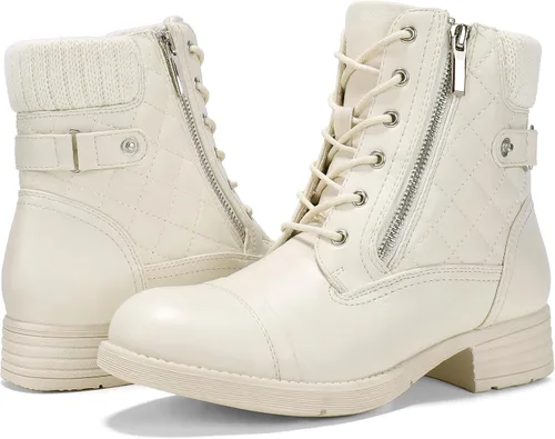 Vista 10 de STQ Botas de combate con cordones para mujer