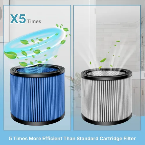 Vista 7 de Shop-Vac 9035033 Filtro de cartucho de nanofibra, se adapta a aspiradoras húmedas/secas de la marca Shop-Vac de 5 galones o más, reutilizable, 1