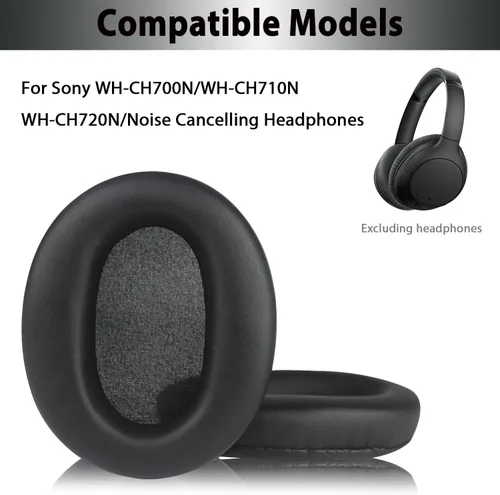 Vista 2 de Almohadillas de repuesto WH-CH710N, almohadillas para auriculares de piel sintética de proteína, almohadillas para Sony WH-CH700N, WH-CH710N