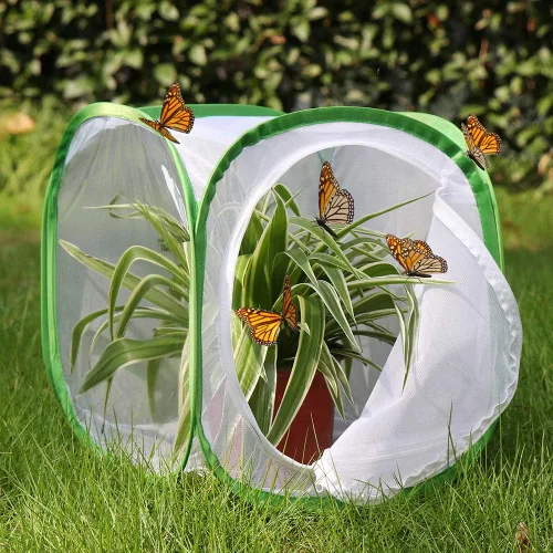 Vista 2 de RESTCLOUD - Jaula de insectos profesional con diseño de mariposas, parte inferior de poliéster para una limpieza más fácil