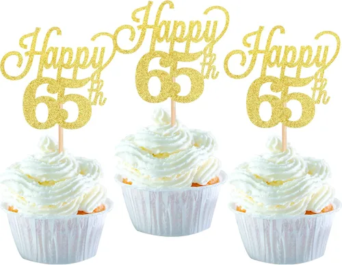 Vista 27 de Paquete de 24 adornos para cupcakes con purpurina número 15, quince cumpleaños, decoración para cumpleaños de 15 años, suministros de fiesta de Negro