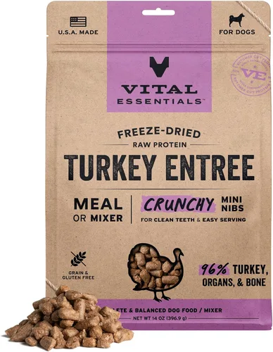 Vista 23 de Vital Essentials Alimento liofilizado para perros, mini puntas de ternera, bolsa de 5.5 onzas Crunchy, Complete Meal or Topper, Made With 96%