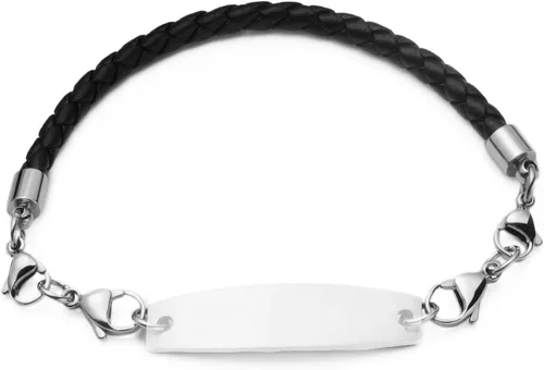 Vista 177 de Brazaletes de alerta médica ajustables de 7.5" a 9" para mujer/hombre, de acero inoxidable, intercambiables Cadena de bloque