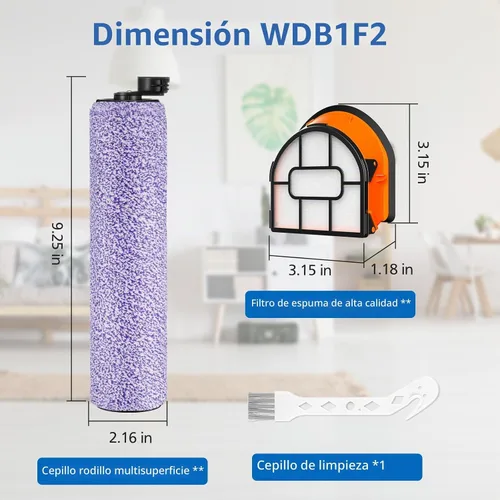 Vista 4 de WDB1F2 Cepillo y filtro de repuesto para aspiradora Shark Hydrovac XL