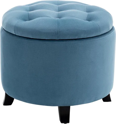 Vista 7 de Convenience Concepts Designs4Comfort - Otomana de almacenamiento, piel sintética negra