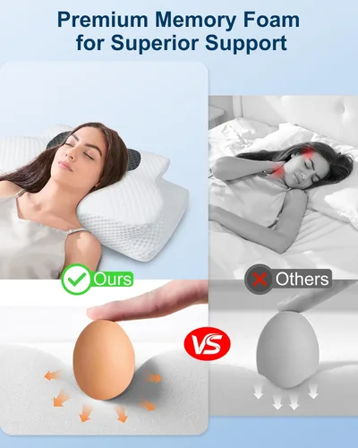 Vista 6 de HOMCA Almohada cervical para aliviar el dolor, almohada de espuma