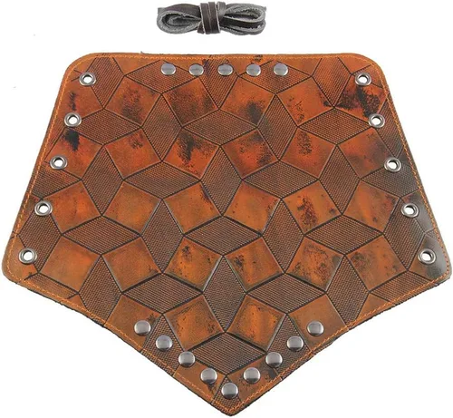 Vista 8 de Jeilwiy Armadura de cuero sintético medieval guanteletes pulsera vikingos protectores de brazo LARP accesorios brazo ancho brazalete brazalete