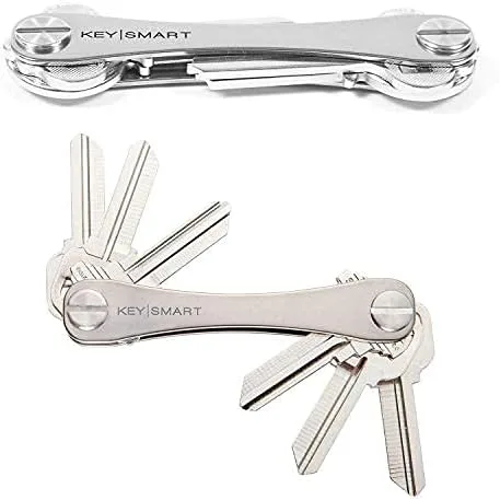 Vista 8 de KeySmart - Llavero organizador de llaves, de titanio, plateado, para uso diario, llavero para llave inteligente de automóvil, hasta 14llaves