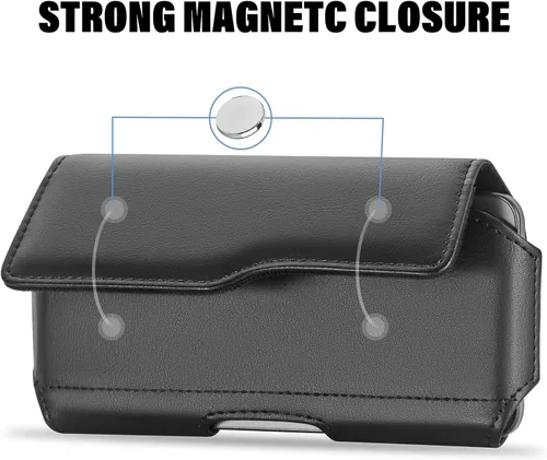 Vista 3 de Funda para iPhone 15/15, 14/14, 13/13, 12/12, XR, Samsung Galaxy S24/S23/S22/S21, soporte para teléfono con clip para cinturón y funda abatible