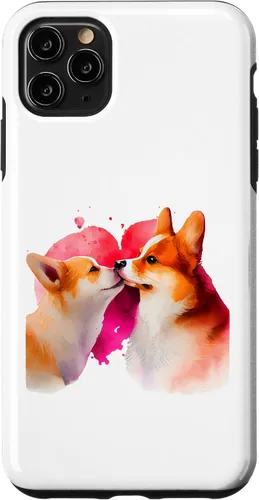 Vista 11 de Funda para iPhone 15 Two Loving Corgis In Love Heart para perro Corgi
