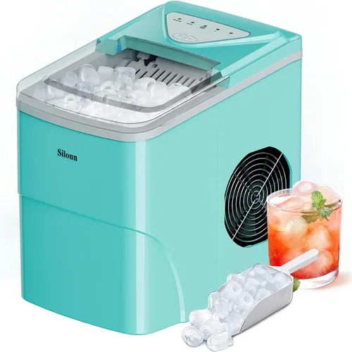 Vista 24 de Silonn Nugget - Máquina de hielo para encimera, hielo de caída automática Acero inoxidable