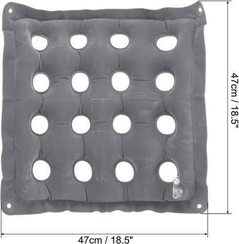 Vista 2 de PATIKIL Cojín de asiento inflable, cojín de asiento de aire portátil, transpirable, flocado, cuadrado, para el hogar, sillas de ruedas, sillas