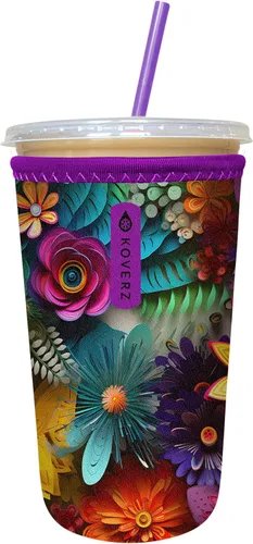 Vista 79 de Funda Koverz para café helado, funda aislante de neopreno para taza, se ajusta a una taza de café de 32 Oz., lavable y reutilizable, accesorios