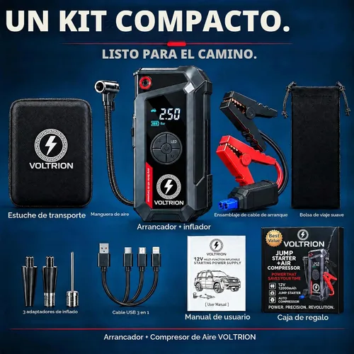 Vista 8 de Arrancador de salto con compresor de aire, refuerzo de batería