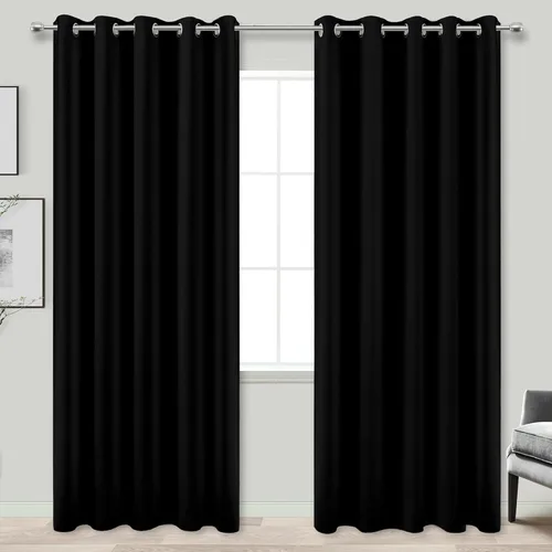 Vista 183 de KOUFALL Cortinas de Baño Aqua para Ventana, Juego de 2 Paneles Decoración Costera Cortinas Cortas Opacas para Ventana Pequeña de Cocina Puerta