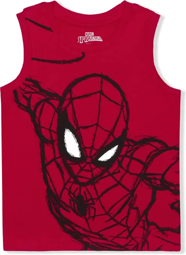 Vista 3 de Marvel Spider-Man - Camiseta sin mangas para niños pequeños, paquete de 2 unidades, color rojo y gris