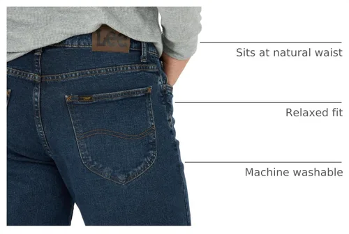 Vista 5 de Lee - Pantalones vaqueros rectos de ajuste relajado para hombre Night Shade