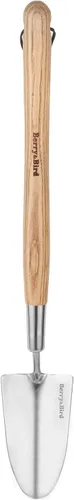 Vista 10 de Berry&Bird Pala de mano corta, paleta de excavación de 19.8 pulgadas para jardinería con mango de madera, pala de punta redonda de acero inoxidable