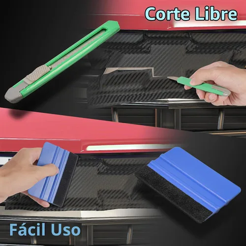 Vista 8 de Lypumso Kit de Envoltura de Vinilo para Emblema de Auto, 6 Piezas de Fibra de Carbono Negro Compatible con Calcomanías de Logo Chevy Bowtie, Corta