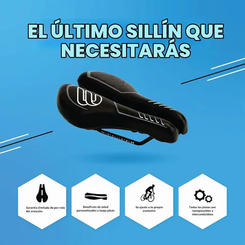 Vista 2 de BiSaddle SRT Sillín de bicicleta ajustable sin nariz súper corto negro con rieles de titanio, ajuste personalizado, cómodo, talla única Ancho