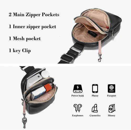 Vista 5 de INICAT Bolsos cruzados antirrobo para mujeres, bolsa pequeña de bandolera, artículos esenciales de viaje, riñoneras, carteras cruzadas, regalos