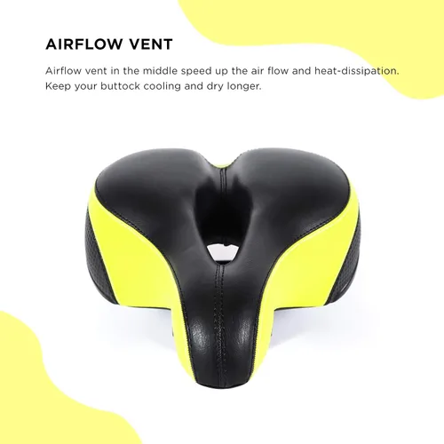 Vista 4 de EBIKELING Asiento de bicicleta de doble absorción de golpes, suave y cómodo, acolchado para hombres y mujeres, cómodo, espuma viscoelástica, ajuste
