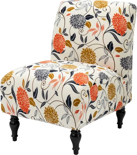 Vista 35 de Iauddy Funda para Silla de Acento Slipper sin Brazos Slipcover, Elástica de Spandex Extraíble Tela Jacquard Funda Antideslizante para Silla de Beige