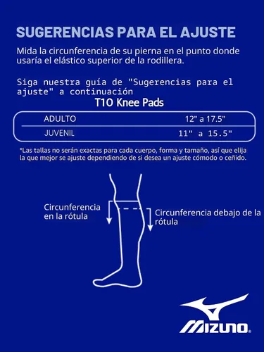 Vista 4 de Mizuno - Rodillera T10 Plus para adultos y jóvenes Negro