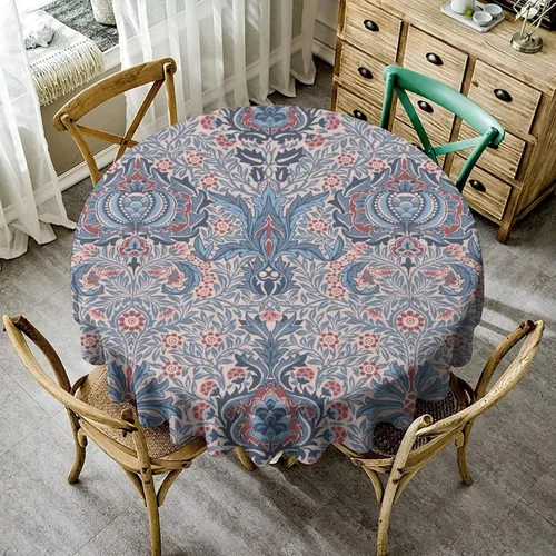 Vista 243 de Mantel Floral Retro de Pájaros, Diseño Original Bohemio William Morris Estampado Cubierta de Mesa para Hogar Picnic Fiesta Comedor Cocina William