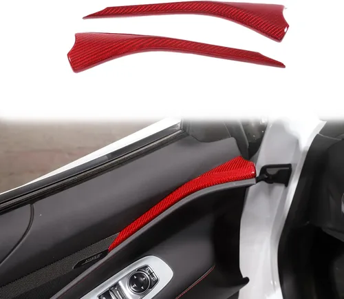Vista 8 de Daeiclru Panel de puerta interior de automóvil de fibra de carbono real compatible con Chevrolet Corvette C8 2020-2023, tira decorativa para puerta