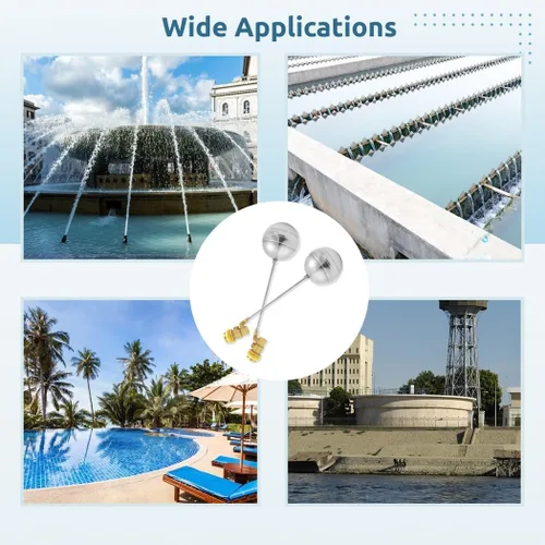 Vista 7 de Válvula de flotador, paquete de 2 válvulas de bola de flotador de acero inoxidable de 3/4 pulgadas para tanque de agua, válvula automática