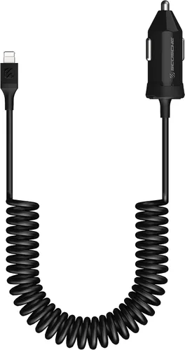 Vista 8 de Scosche CPD20Ci4B4 Powervolt 20W USB Tipo-C PD 3.0 Cargador de coche negro con certificado MFi USB-C a Lightning carga y sincronización trenzado