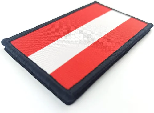 Vista 3 de Overdecor Parches militares tácticos con la bandera austriaca de Austria, cierre de velcro, paquete de 2