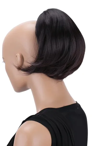Vista 10 de CAISHA Cola de caballo con clip de mariposa para el cabello moño peinado nupcial hepburn moño Scrunchie recto negro H401