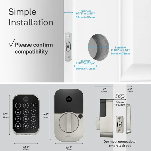 Vista 10 de Yale Assure Lock 2 Touch - Cerradura de puerta de entrada inteligente sin llave de bronce aceitado con teclado táctil conectado Wi-Fi y escáner