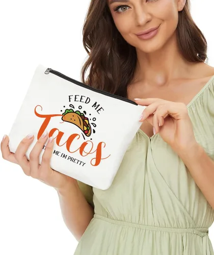 Vista 4 de JIUWEIHU Feed Me Tacos Tell Me I'm Pretty - Divertido regalo de comida mexicana para amantes de los tacos, mujeres, niñas, adolescentes y novios
