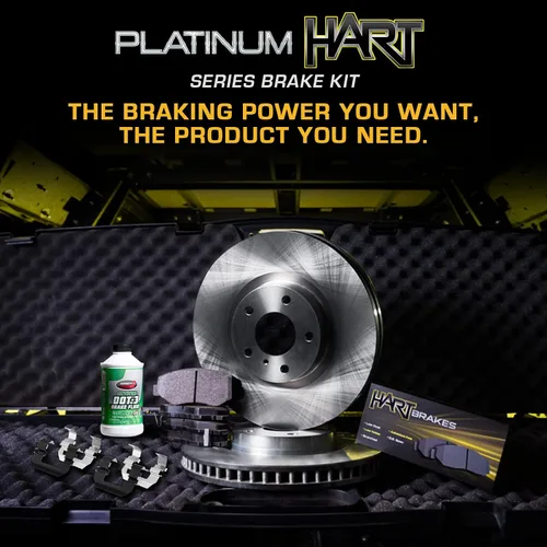 Vista 3 de Hart Brakes Kit Frenos y Rotores Delanteros Pastillas de Freno Delanteras Rotores y Pastillas de Freno Pastillas de Freno y Rotores