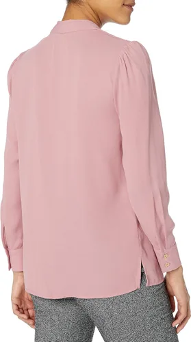 Vista 2 de Tahari ASL - Blusa de manga larga sin cuello para mujer