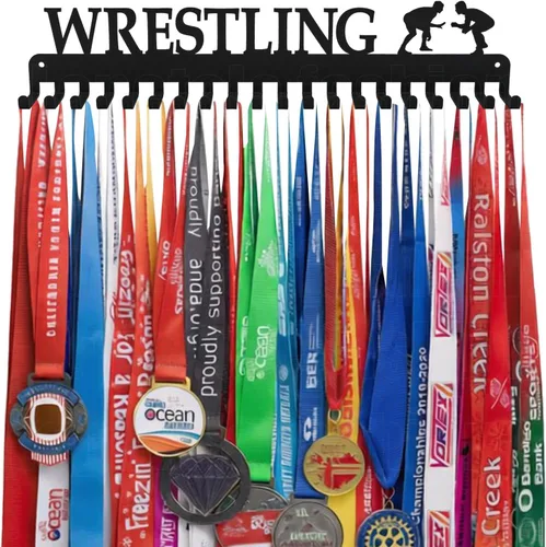Vista 13 de Medal Hanger Display Rack-Wall Mount Steel for 63+ Medals Easy to Install