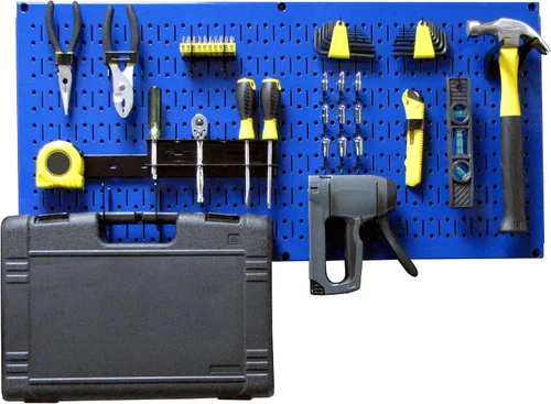 Vista 18 de Wall Control Sistema modular de organizador de herramientas de tablero perforado, unidad de almacenamiento de herramientas de tablero de clavijas