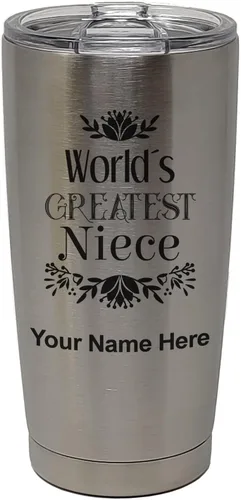 Vista 31 de LaserGram Vaso aislado al vacío de 20 onzas, con grabado personalizado incluido (negro)