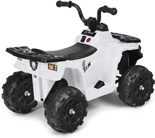 Vista 9 de OLAKIDS Vehículo eléctrico de 4 ruedas para niños pequeños, auto de juguete motorizado a batería para niños y niñas con luces, MP3, USB