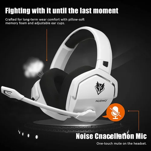 Vista 7 de Docooler G06 Auriculares inalámbricos para juegos con micrófono para PS4 PS5 PC Auriculares sobre la oreja con cancelación de ruido Batería de larga