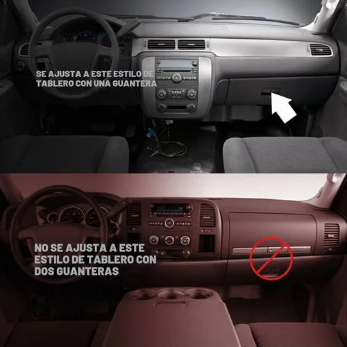 Vista 2 de Alfombrilla para salpicadero compatible con Chevy Tahoe Suburban Denali Avalanche 07-14, GMC Yukon/XL, Chevy Silverado 07-13, GMC Sierra sin altavoz