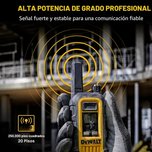 Vista 2 de DEWALT DXFRS300 - Walkie talkies resistentes de 1 vatio, impermeable, resistente a los golpes, largo alcance y radio bidireccional recargable