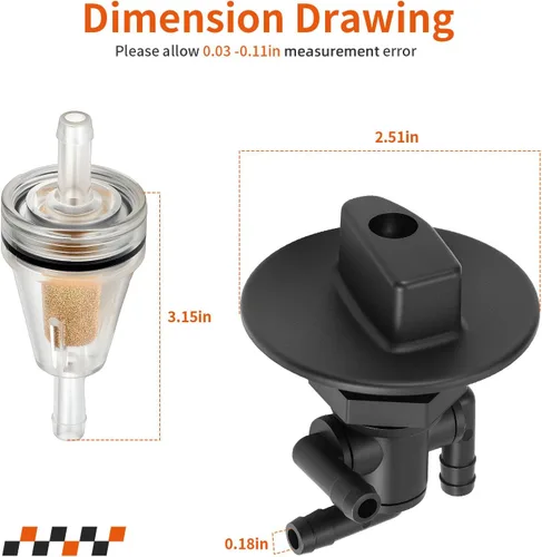 Vista 8 de 7052161 Válvula de depósito de combustible de 3 vías Petcock y tuerca de perilla para Polaris Sportsman 335 400 500 600 700 Magnum Trail Boss 325