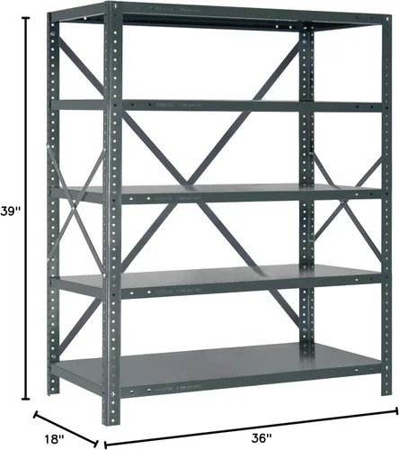 Vista 517 de Quantum QSBU-245BK Heavy Duty Shelving Unit with (7) Shelves and (24) QUS245 Black Bins for Garage Warehouse Storage Distribution 400 lb Load