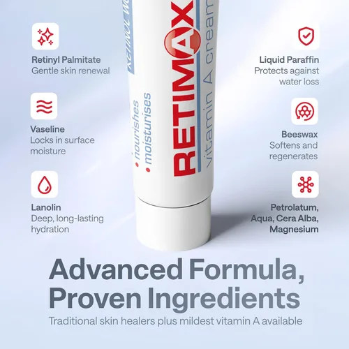 Vista 3 de 1500 Vitamina A, retinol, ungüento protector, crema antiarrugas antienvejecimiento para piel sensible y deshidratada, 1.06 oz