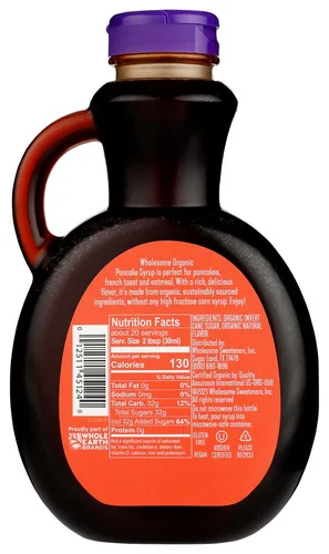 Vista 3 de Edulcorantes Wholesome - Miel de maple para tortitas, Original, 20 Fl Oz