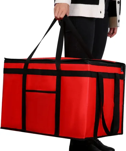 Vista 24 de musbus - Paquete de 2 bolsas aislantes reutilizables para comestibles, bolsa enfriadora plegable para comestibles, bolsa aislante grande resistente